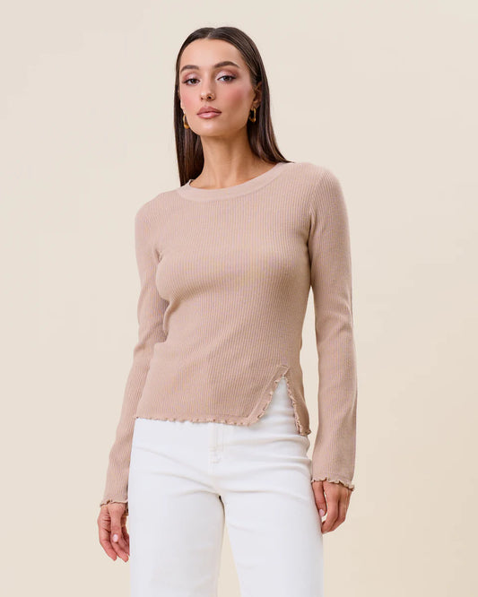 RUFFLE DETAIL SWEATER