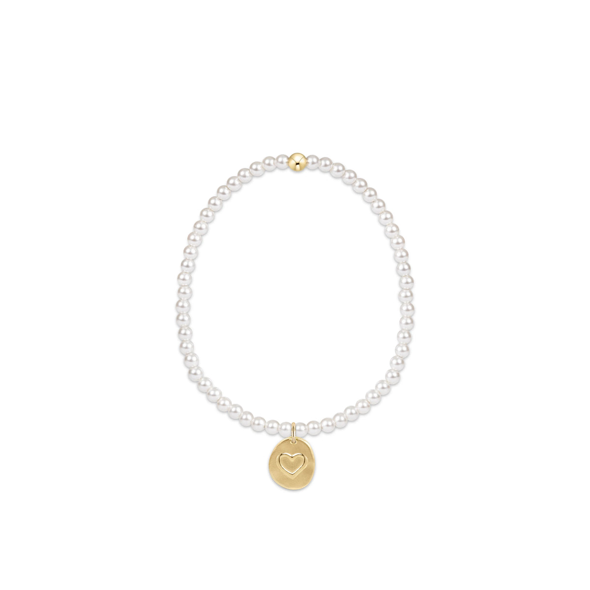 Classic Pearl 3mm Bracelet - Inspire Love Small Gold Disc