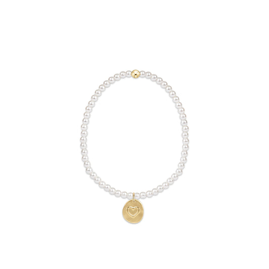 Classic Pearl 3mm Bracelet - Inspire Love Small Gold Disc