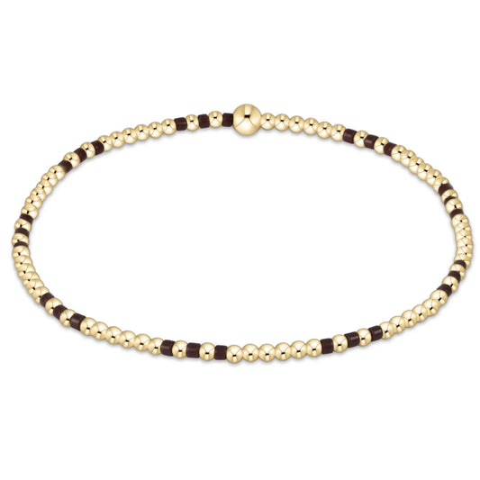 Hope Joy Pattern 2mm Bead Bracelet - Chocolate
