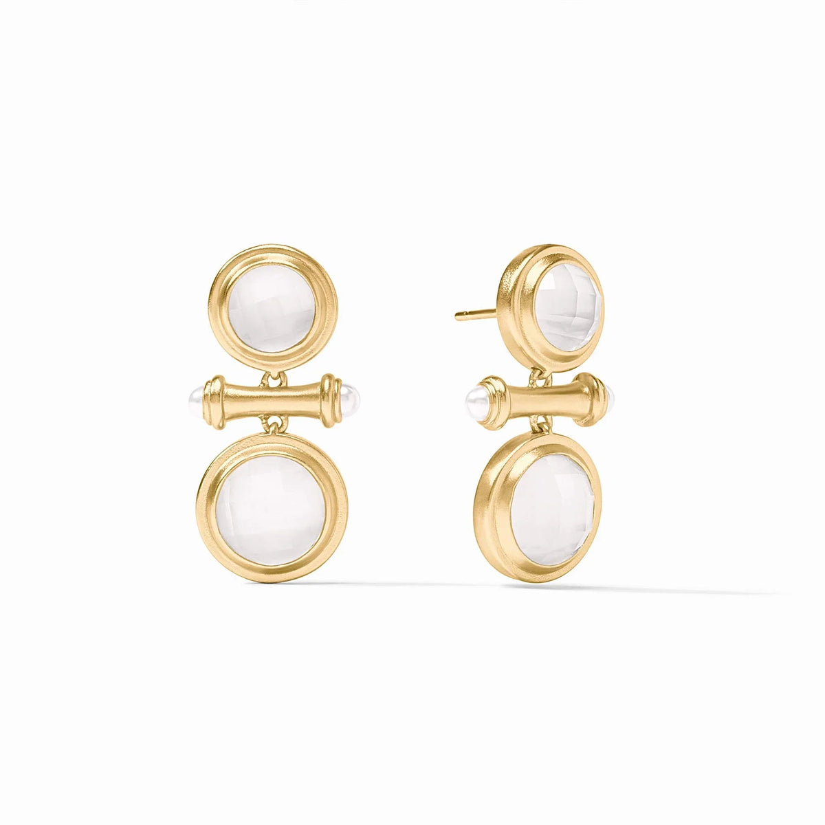 Bamboo Midi Earring Iridescent Clear Crystal