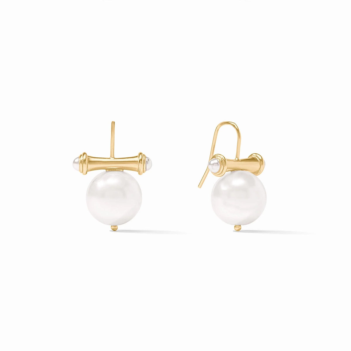Bamboo Doorknocker Earring Pearl