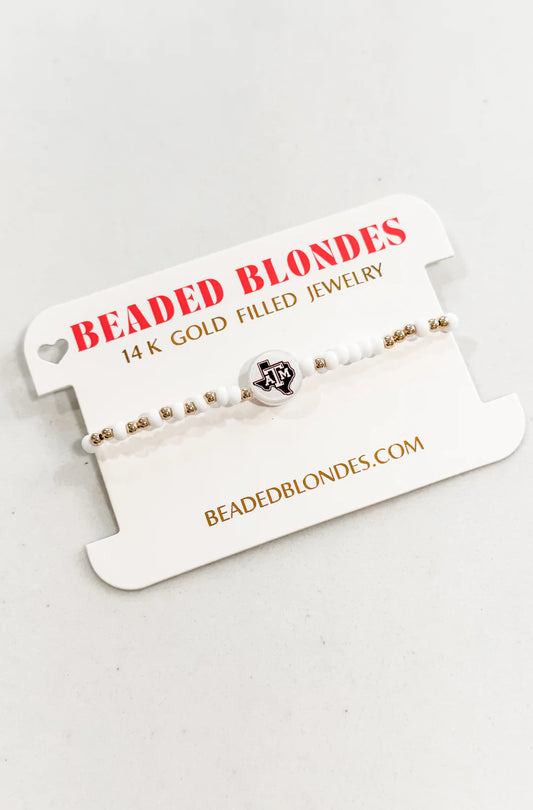 TAMU/Aggies Logo Bracelet - Standard 6.75 inch / Sprinkle