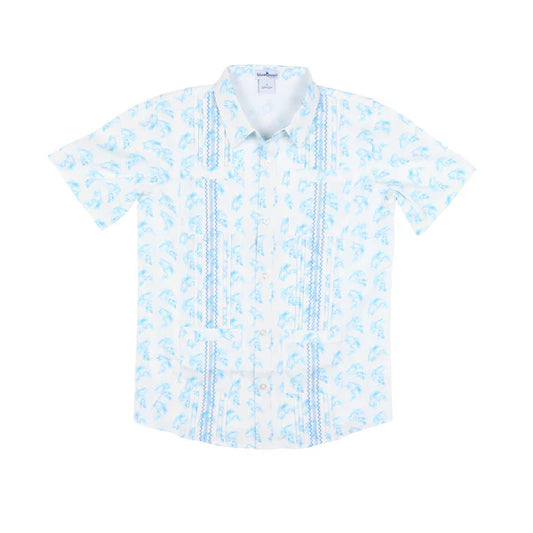 Men’s Blue Quail - Guayabera - Bass Short Sleeve