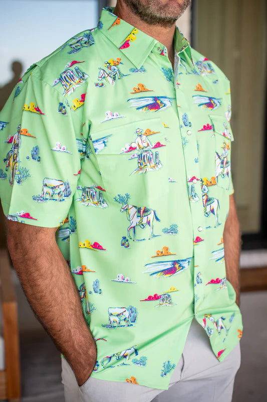 Men's Blue Quail - Cattle Drive Pearl Snap Short Sleeve