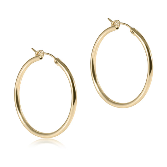 Scalloped Round Gold 1.25" Hoop - Smooth
