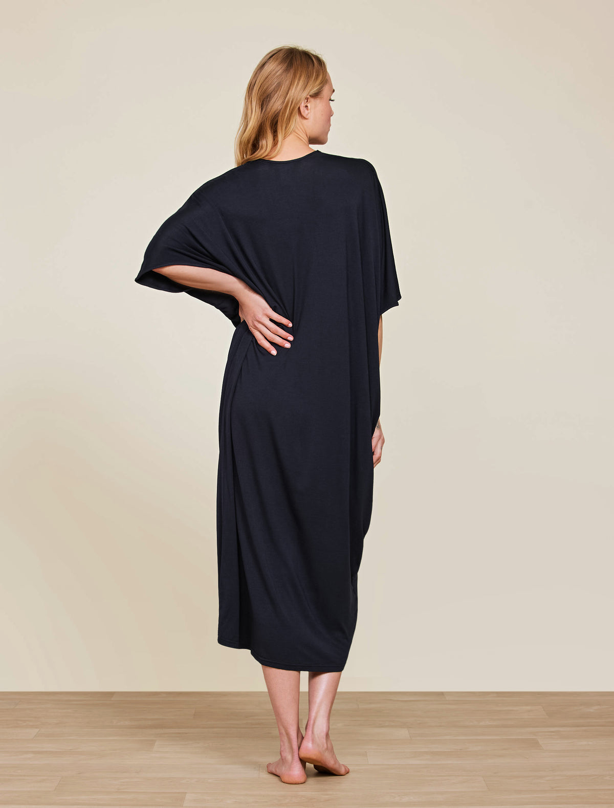 LUXE MILK JERSEY CAFTAN BLACK BLACK