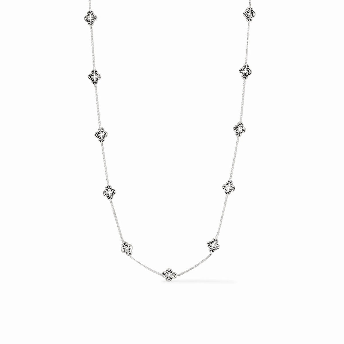 Florentine Demi Delicate Station Necklace-Silver-OS