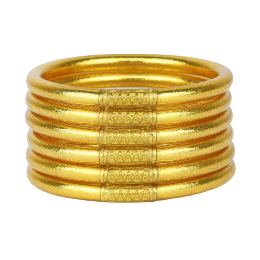Gold All Weather Bangles® (Set of 6) - Serenity Prayer - Large