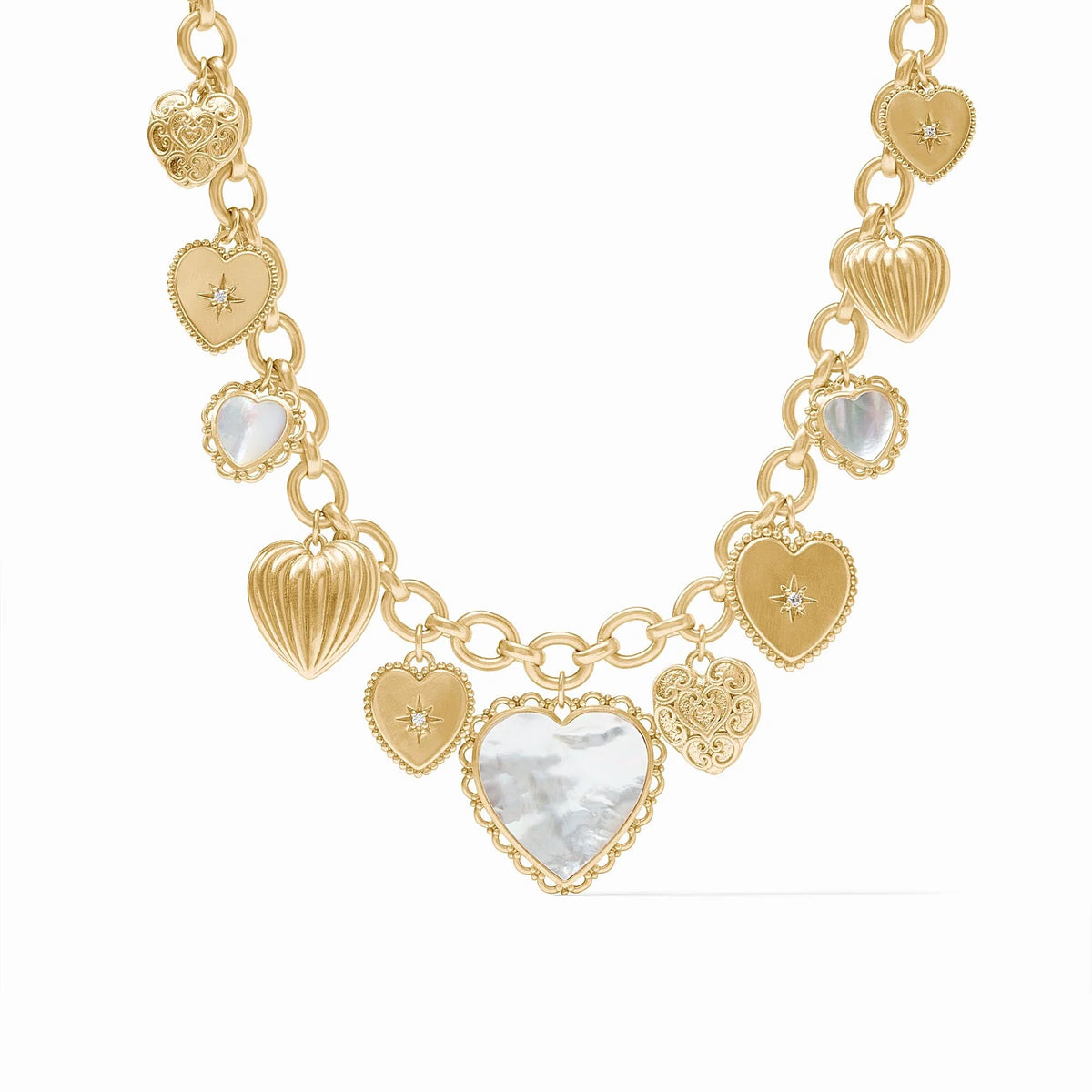 Heart Charm Necklace-Mother of Pearl-OS