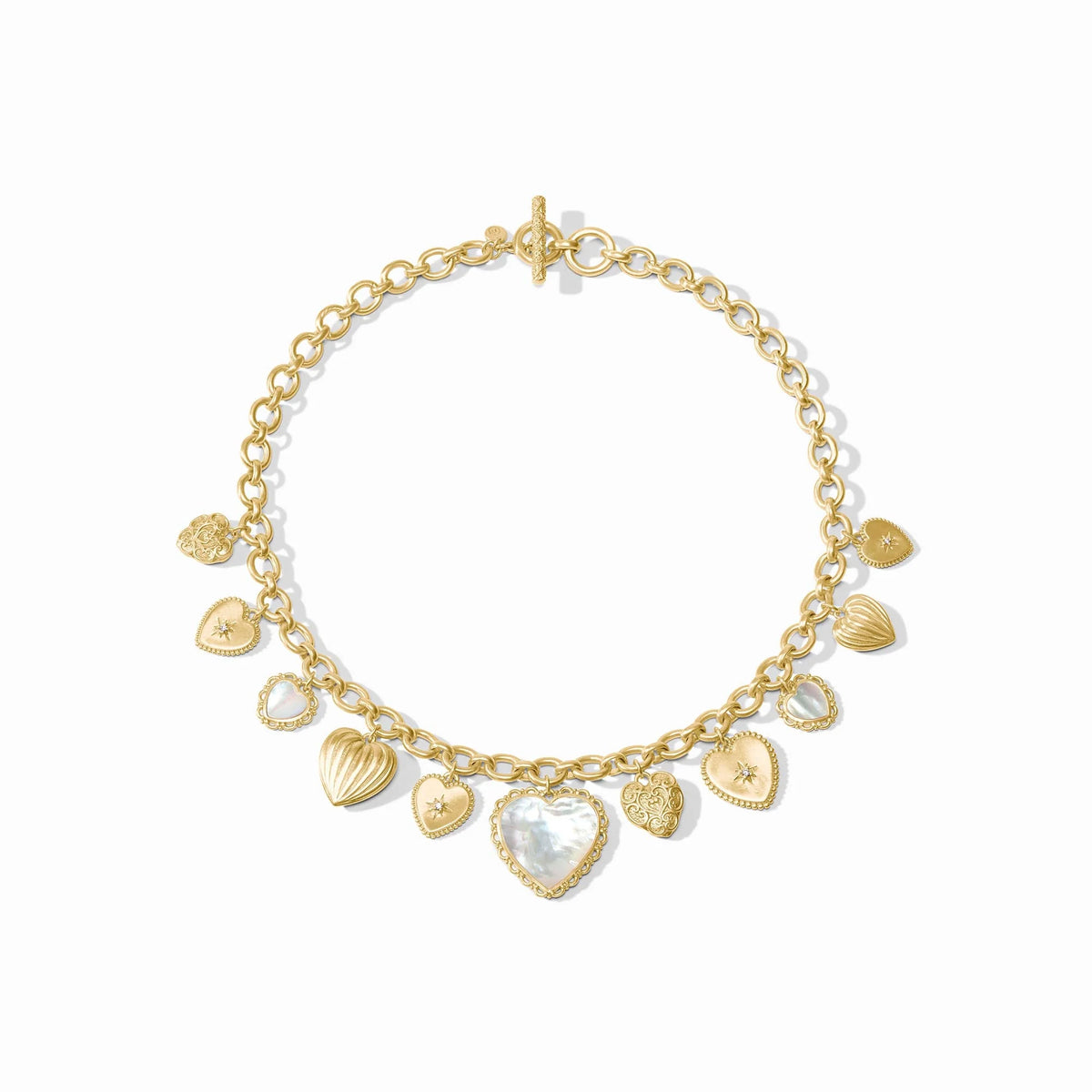 Heart Charm Necklace-Mother of Pearl-OS
