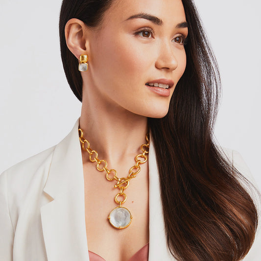 Honeybee Statement Necklace-Mother of Pearl-OS