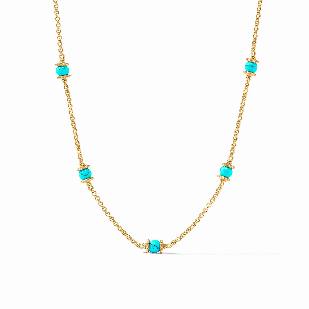 Hydra Delicate Station Necklace Turquoise Blue