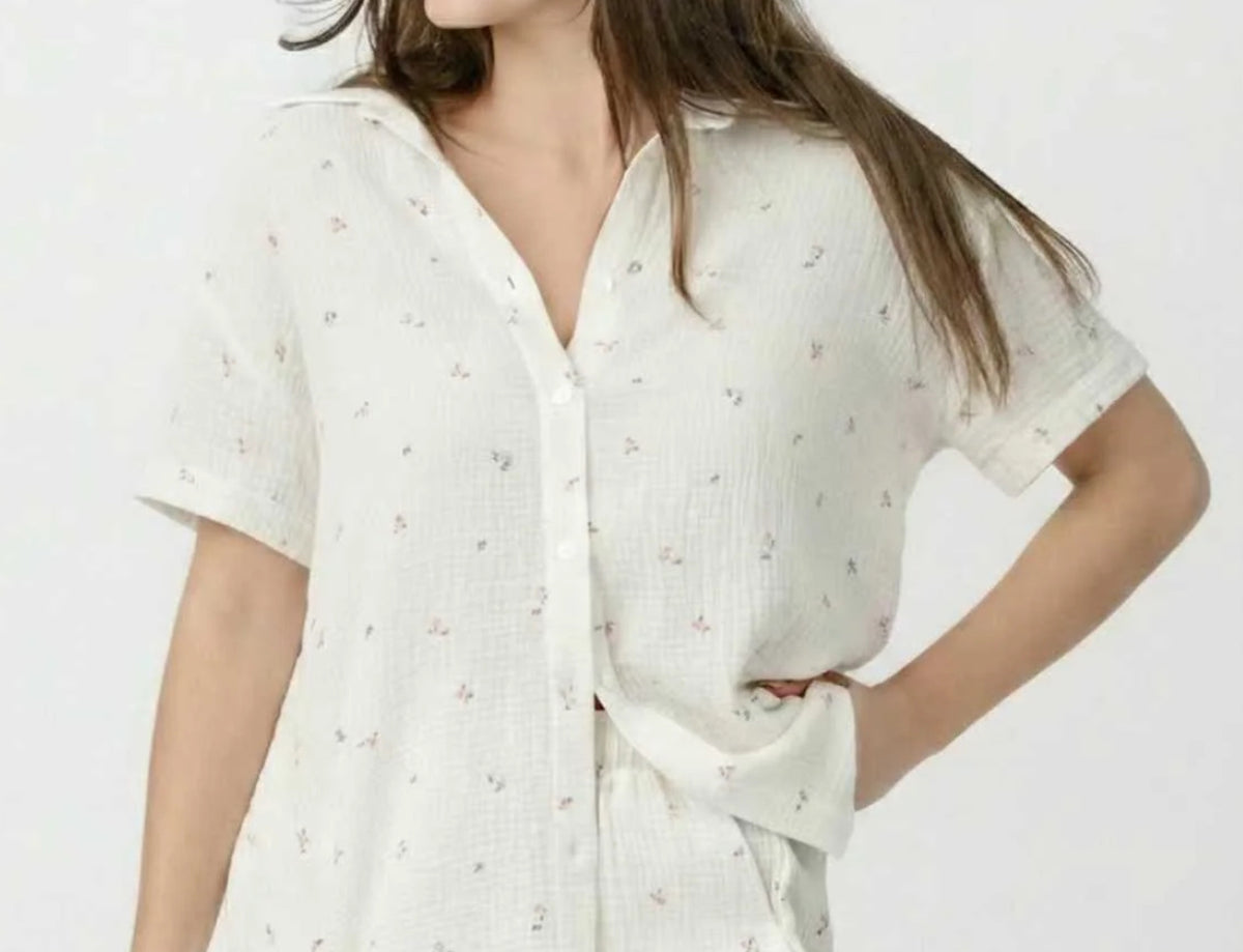 Muslin Ditsy Short Sleeve Short Set