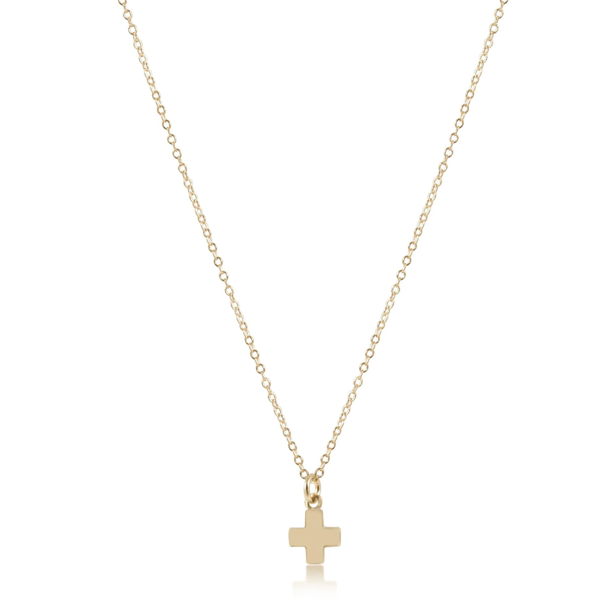 16" Necklace Gold - Signature Cross Small Gold