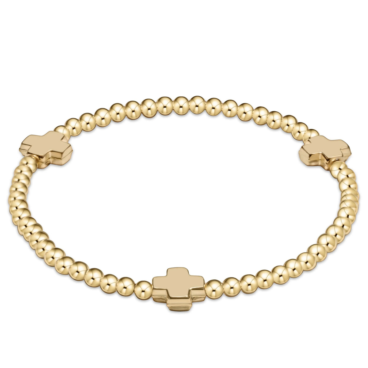 Signature Cross 3mm Gold Bracelet - Gold