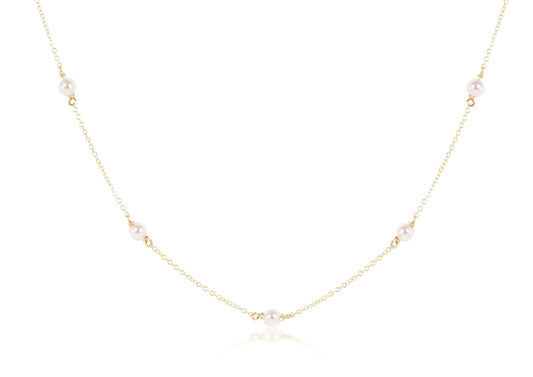 17" Choker Simplicity Chain Gold - Pearl 4mm