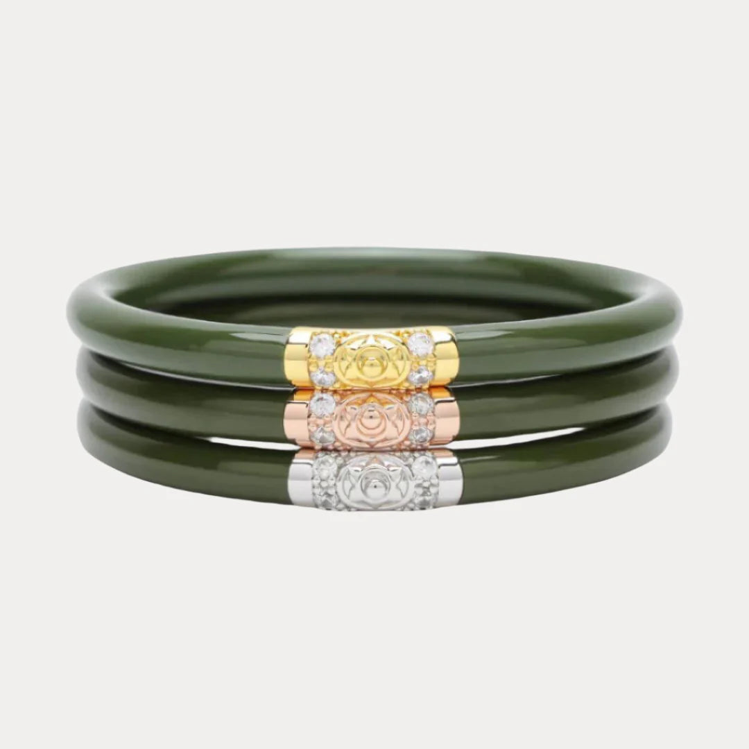 Jade Three Kings All Weather Bangles (Set of 3)