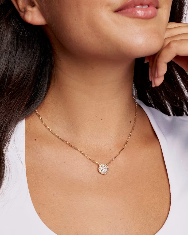 BELLA SHORT PENDANT NECKLACE SILVER WHITE CZ