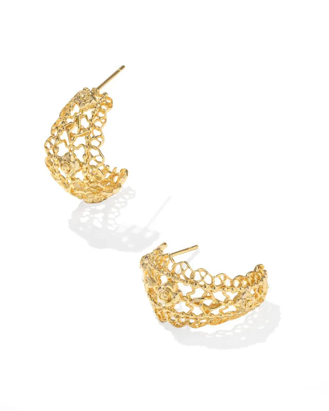 KRISTA LACE HUGGIE EARRINGS GOLD
