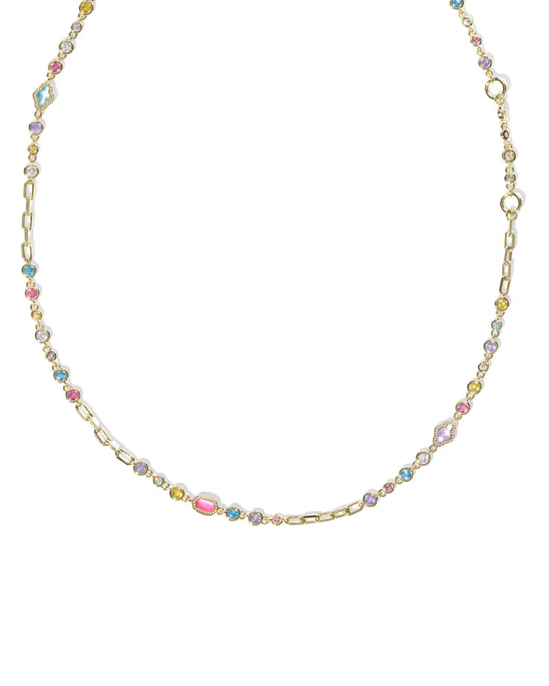 MINI ELISA ABBIE STRAND NECKLACE GOLD MULTI MIX
