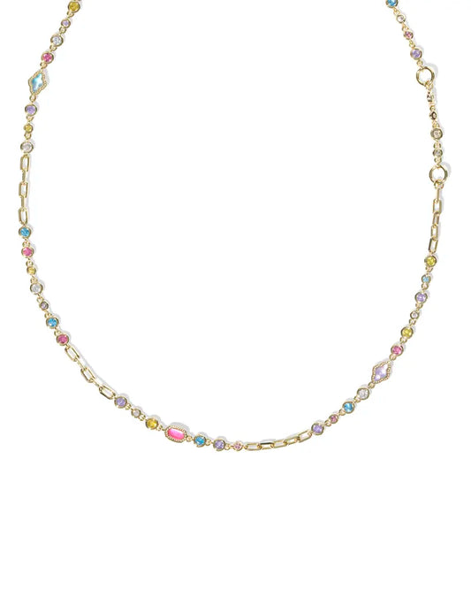 MINI ELISA ABBIE STRAND NECKLACE GOLD MULTI MIX