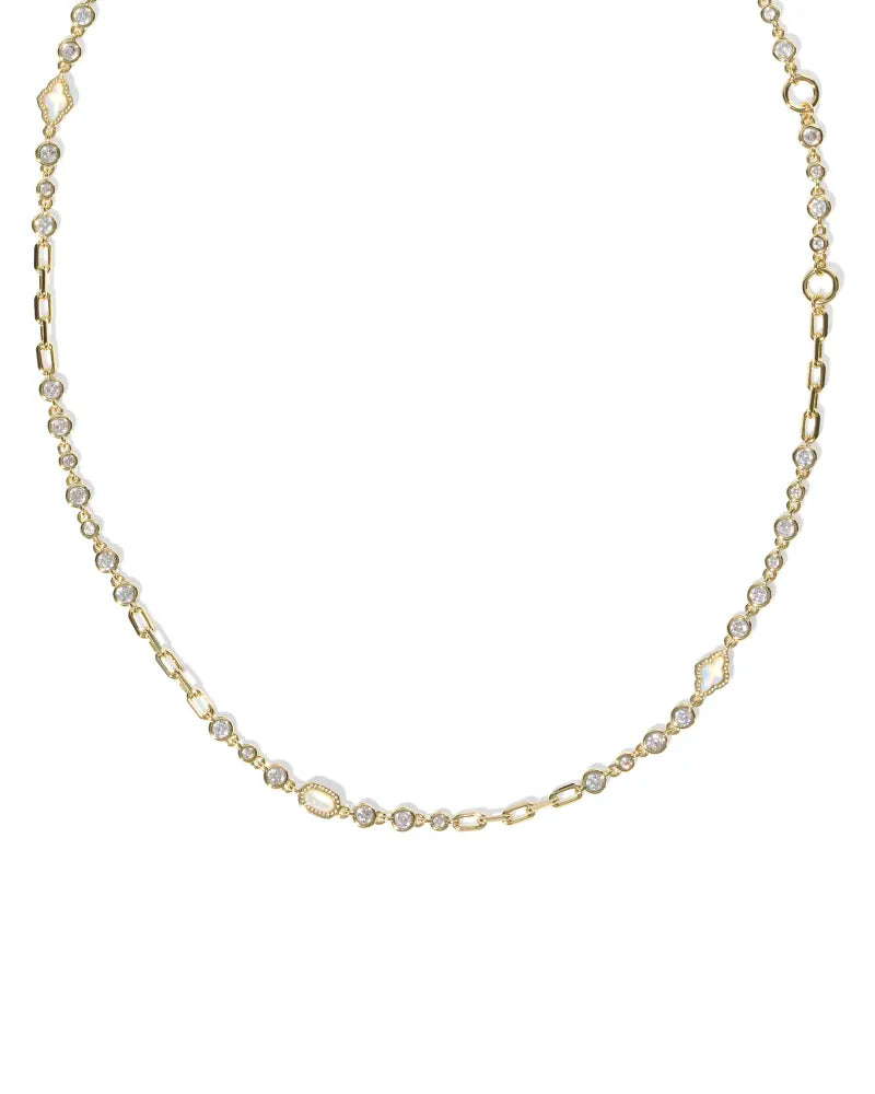 MINI ELISA ABBIE STRAND NECKLACE GOLD WHITE MIX
