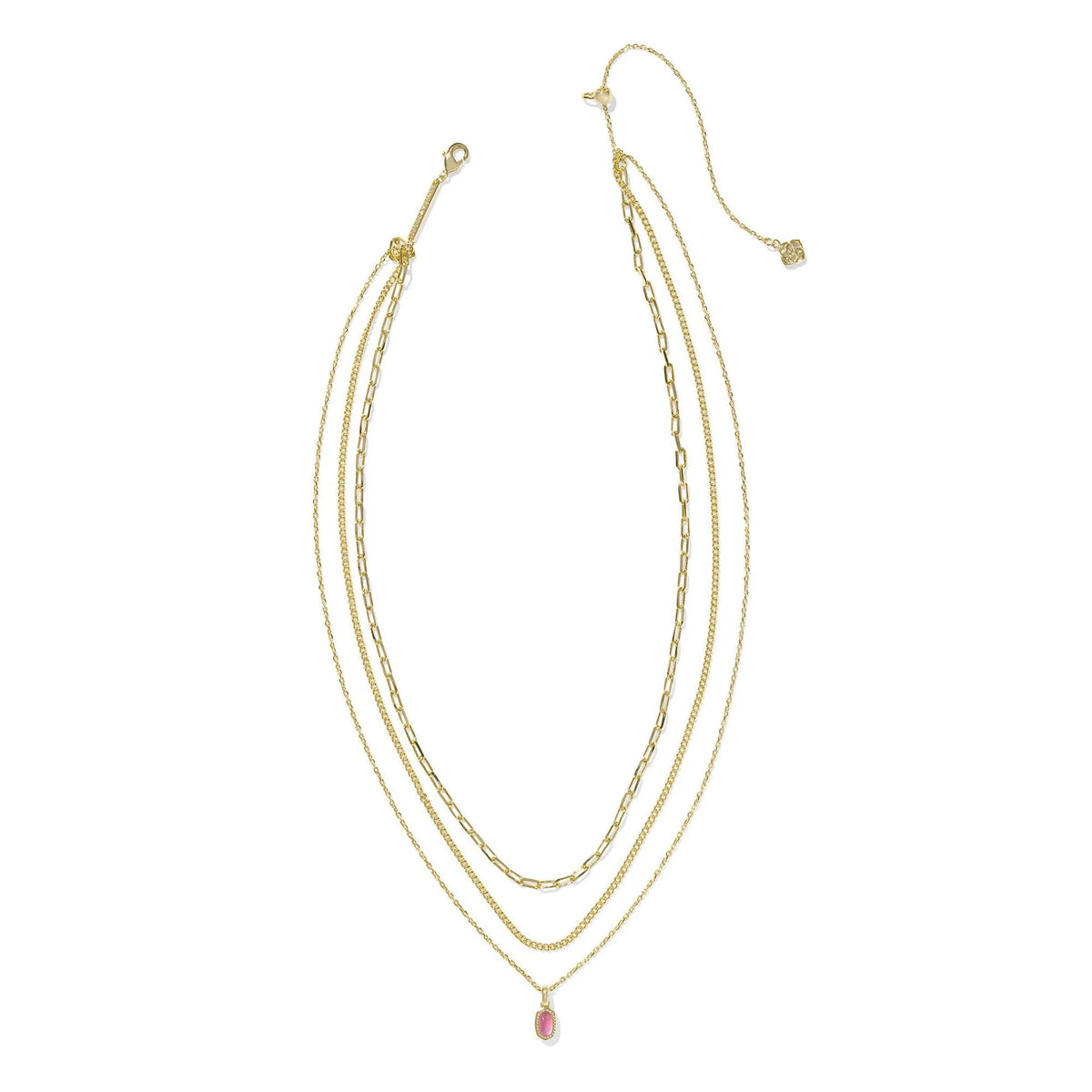 MINI ELISA TRIPLE STRAND NECKLACE GOLD AZALEA ILLUSION