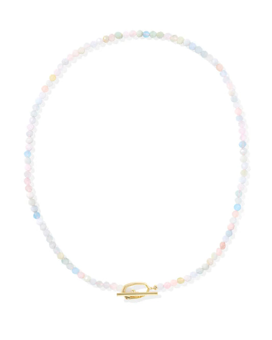 SYLVIA STRAND NECKLACE GOLD MORGANITE OMBRE