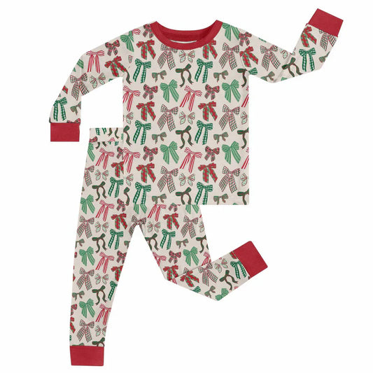 LS/P 2PC PJs - Holiday Bows 2T