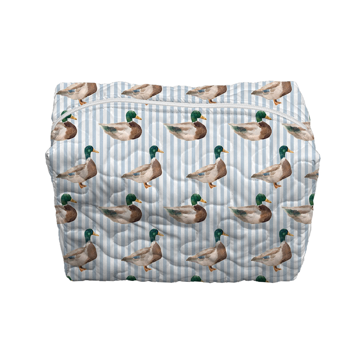 Mallory Ducks Icon Blue Quilted Large Makeup Bag