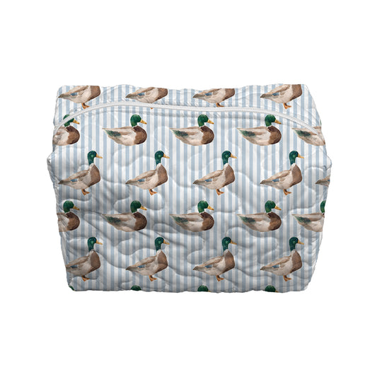 Mallory Ducks Icon Blue Quilted Large Makeup Bag