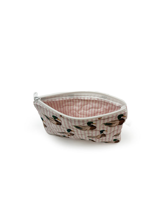 Mallory Ducks Icon Pink Quilted Makeup Bag