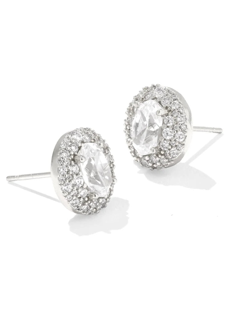 BELLA STUD EARRINGS SILVER WHITE CZ