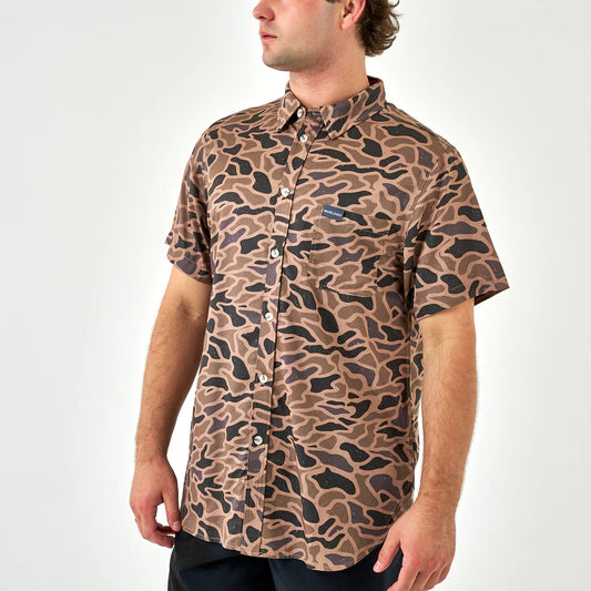 Performance Button Up - Gauge Camo Small