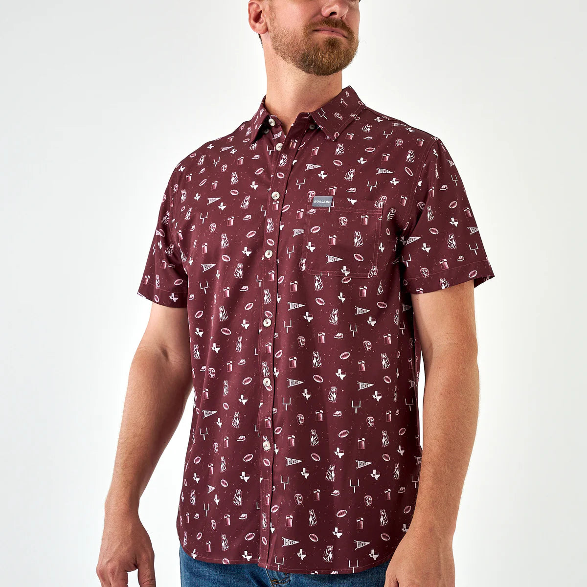 Performance Button Up - Maroon Gameday Small