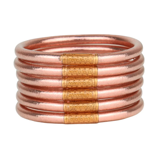Rose Gold All Weather Bangles® (Set of 6) - Serenity Prayer - Large