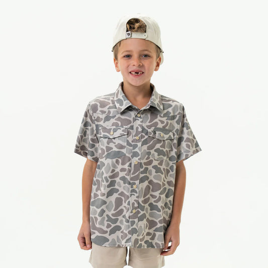 Youth - Performance Western Shirt - Classic Deer Camo Large (10-12)