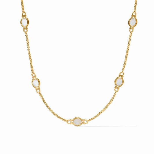 Saratoga Stone Station Necklace Mother of Pearl