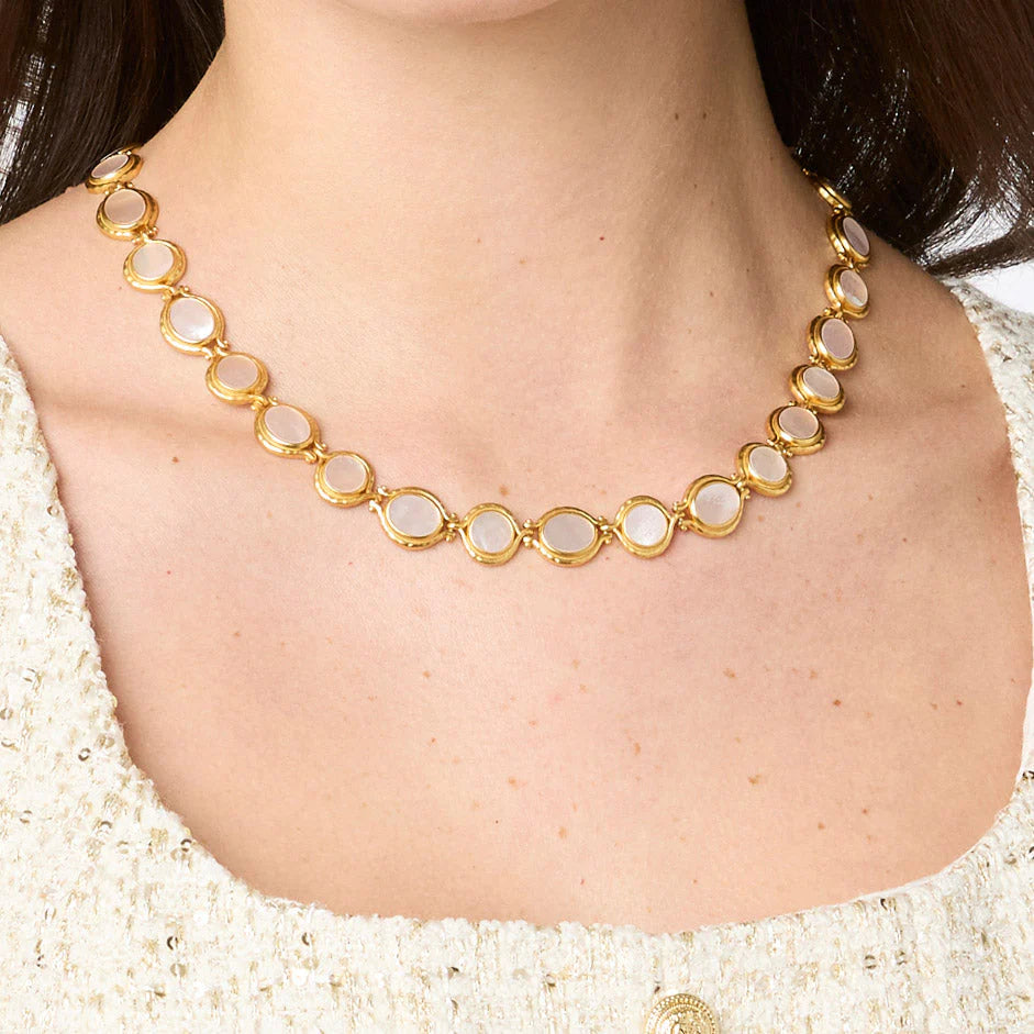 Saratoga Tennis Necklace Mother of Pearl