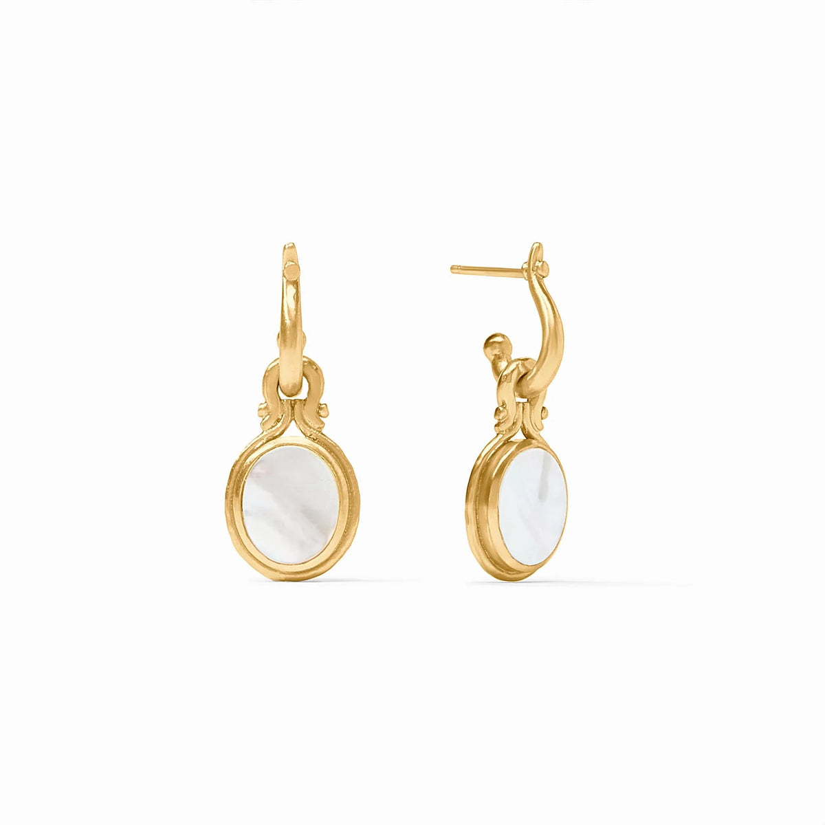 Saratoga Hoop & Charm Earring Mother of Pearl