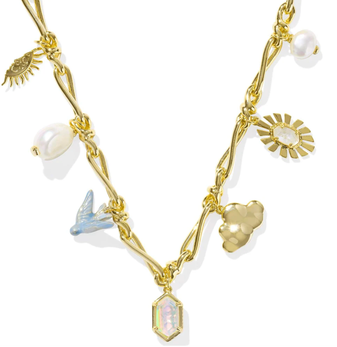 MELODY CHARM NECKLACE GOLD NEUTRAL MIX