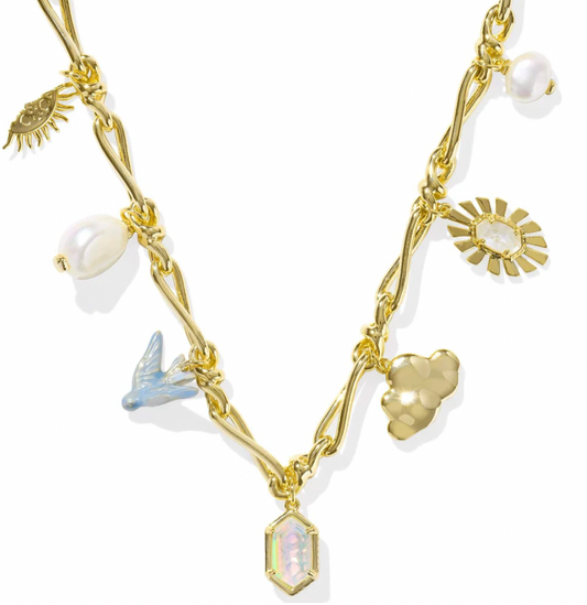 MELODY CHARM NECKLACE GOLD NEUTRAL MIX