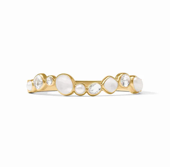 Kaleidoscope Hinge Bangle Iridescent Clear Crystal