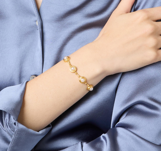 Bamboo Pearl Bracelet-Pearl-OS