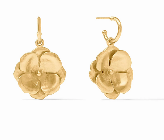 Bloom Hoop & Charm Earring-Gold-OS
