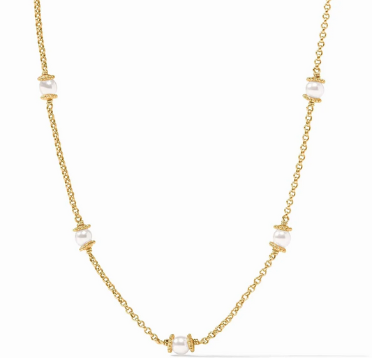 Hydra Delicate Station Necklace-Pearl-OS