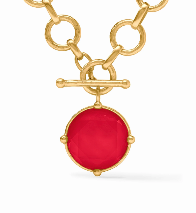 Honeybee Statement Necklace-Iridescent Strawberry-OS