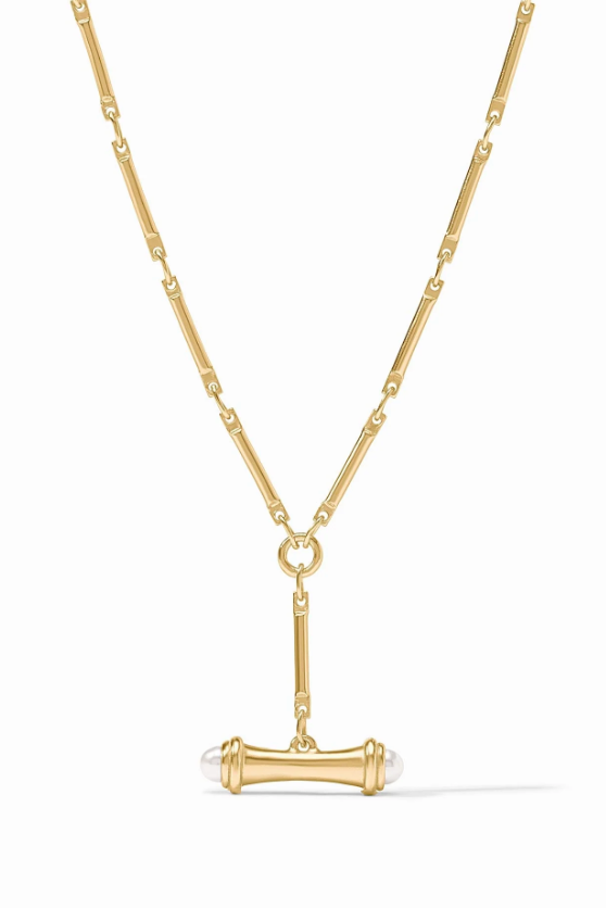 Bamboo Delicate Necklace-Pearl-OS