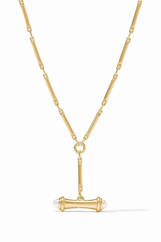 Bamboo Delicate Necklace-Pearl-OS